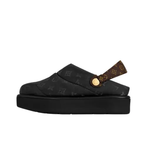 LOUIS VUITTON Slip Resistant Wrap toe Slippers Women's Black