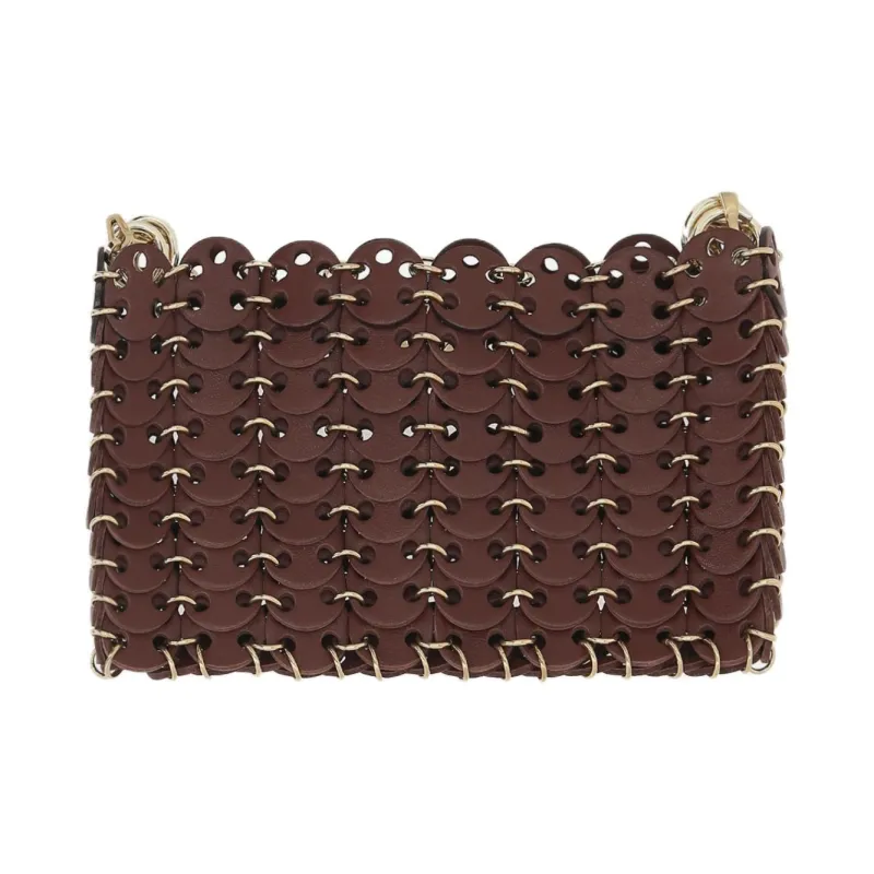 Paco Rabanne Calfskin Crossbody Bag, Shoulder Bag Women's Brown-0