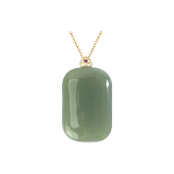 YUJIANQINGJIE Hetian Jade Pendants Green Jade Unisex