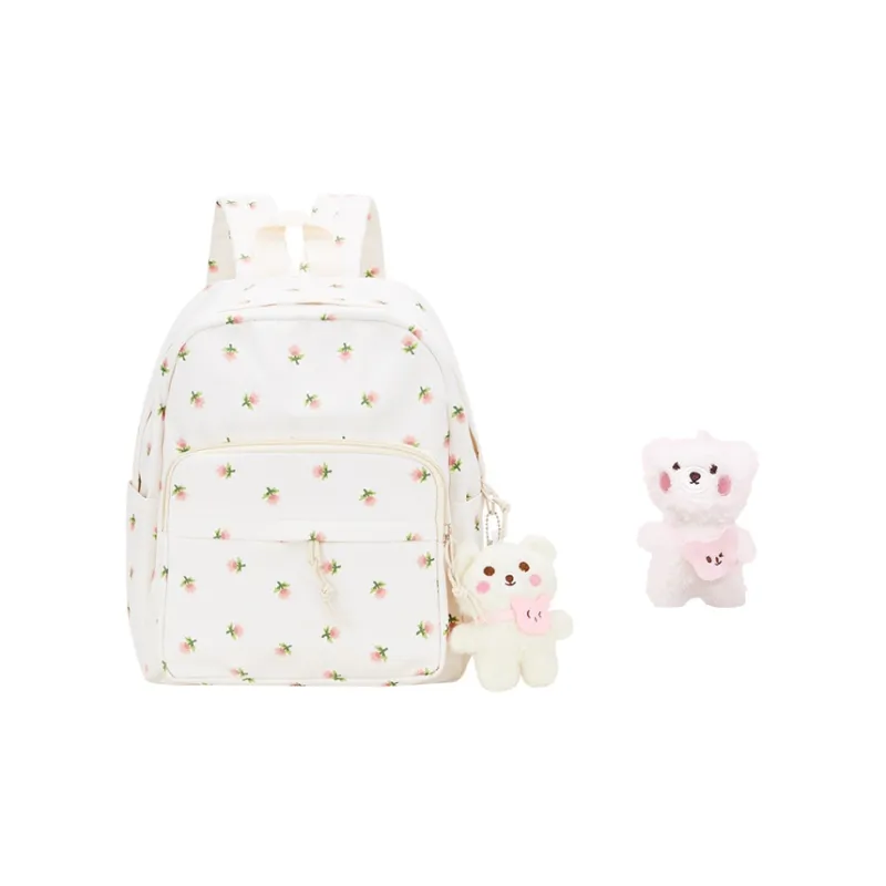 MARKANGARO Nylon Backpack Regular Women's White/Blue/Pink-0