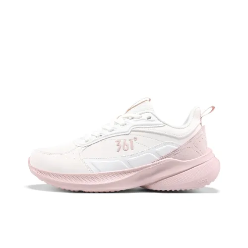 361° Cushioning Anti-Slip And Wear-Resistant Low-Top Casual Running Shoes Women's White Pink