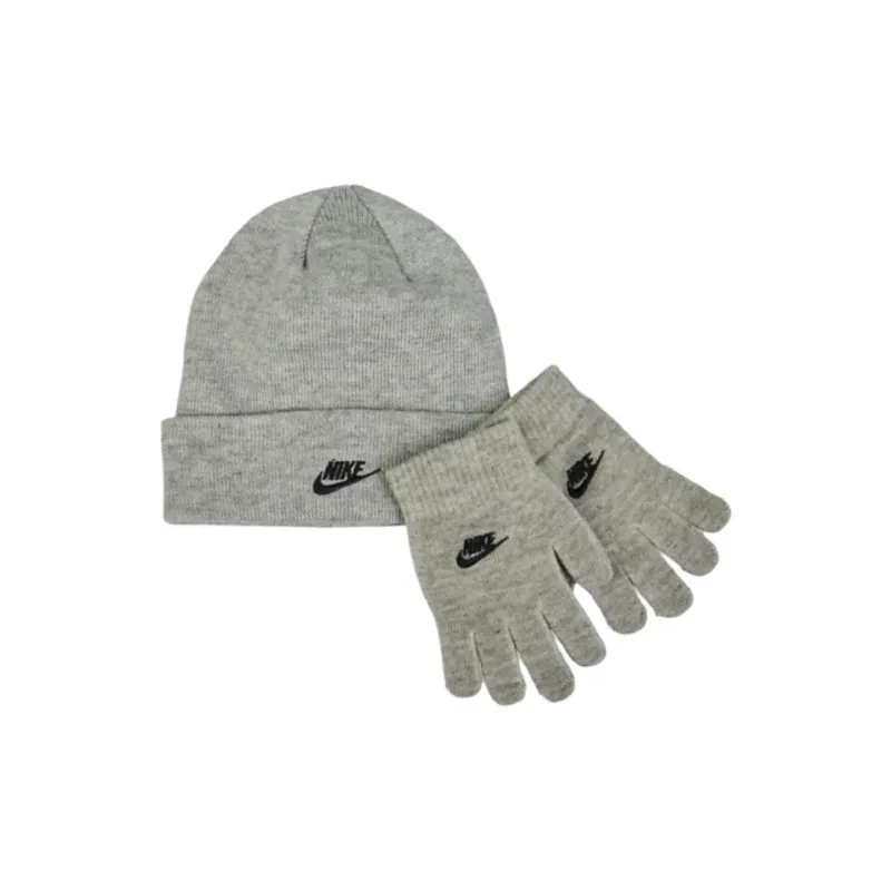 Nike Futura Logo Embroidered Beanie And Gloves Set-2