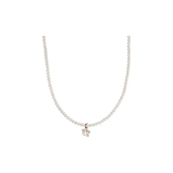 NATURALLYJOJO Faux Pearl Freshwater Pearl Zircon Necklaces Women's White