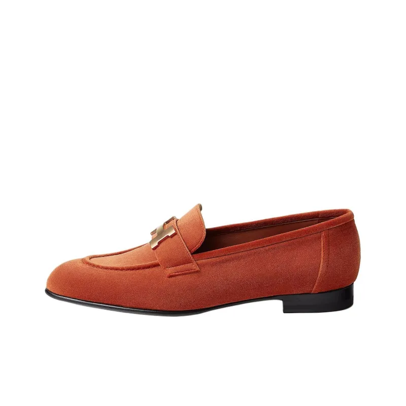 HERMES Paris Loafers Women's Orange-0