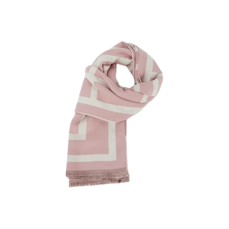 Narandu Knit Scarves Women's Black/Leather Pink/Gray-1