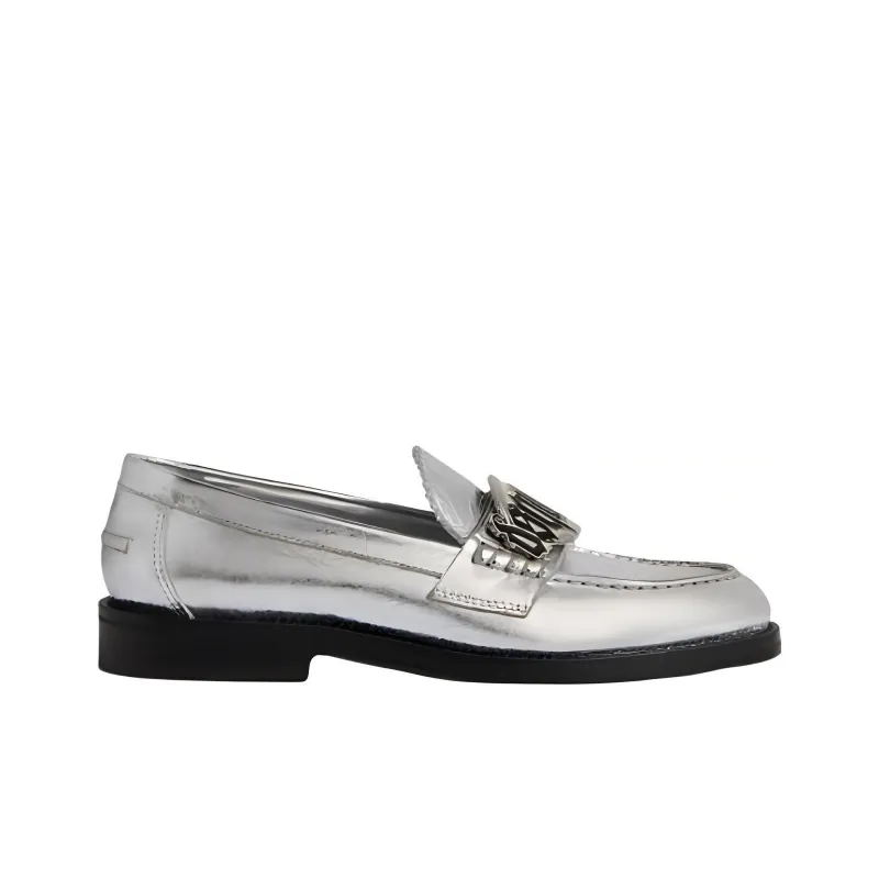 DSQUARED 2 Gothic Metallic Logo Plaque Loafers Women's-1