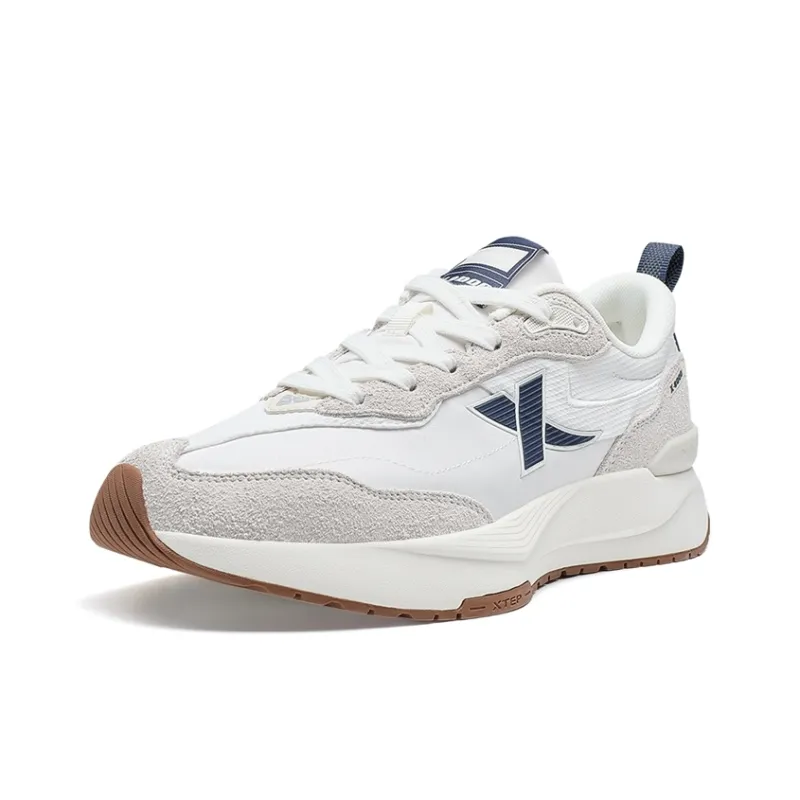 XTEP Wear Resistant Low Top Casual Shoes Men's Sail White/White Sand Gray/Ink Teal-2