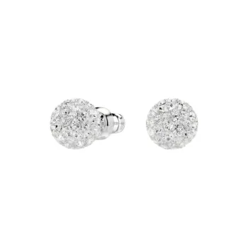 Swarovski Rhodium Plated Stud Earrings Women's Silver