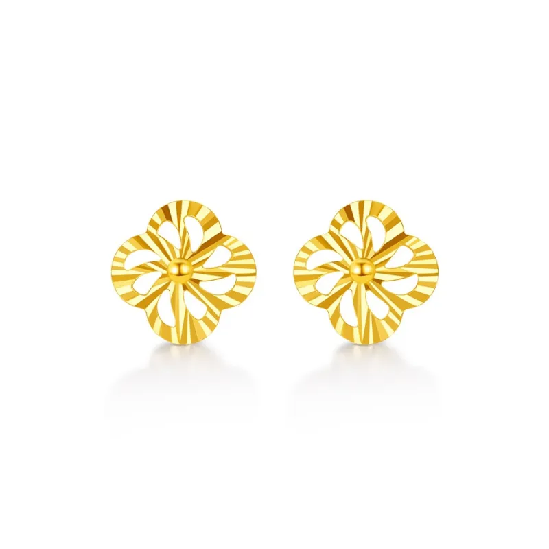 JINGUIFU 18K Gold Stud Earrings Women's-1
