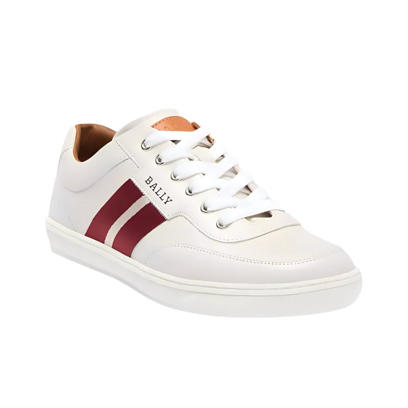 BALLY Low Top Skateboard Shoes Men's White-4