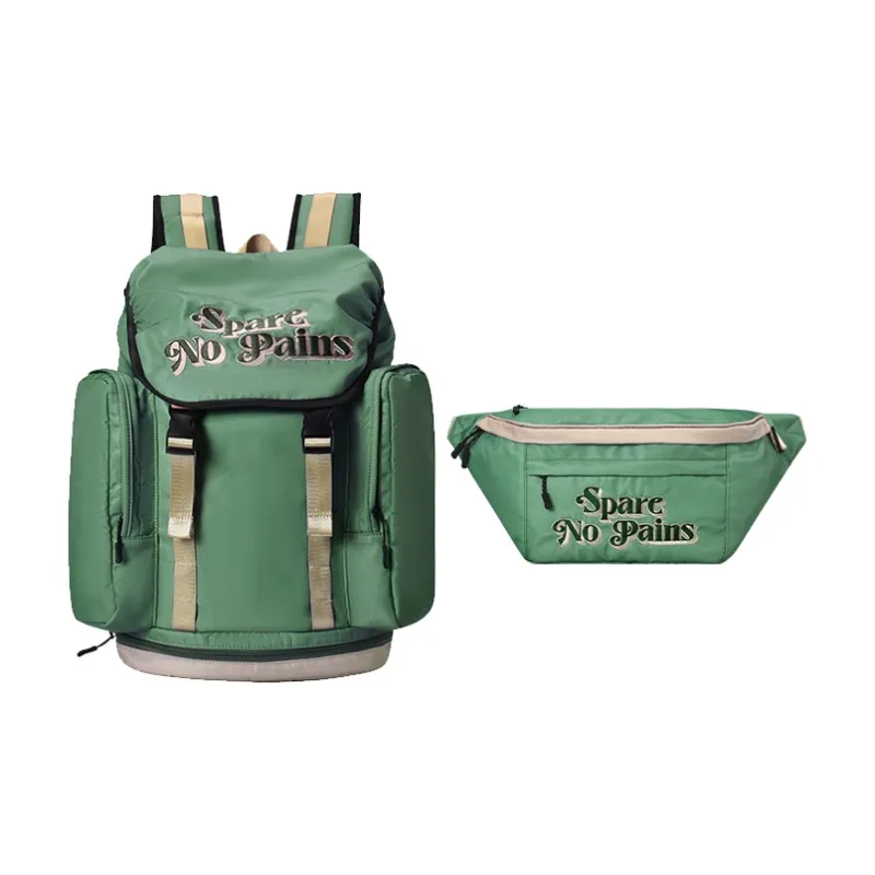 Spare No Pains. Polyester Students Backpack White Gold Backpack Unisex White-18