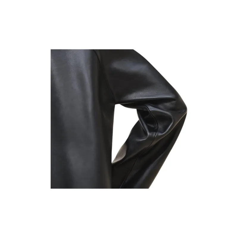 HERMES Leather Jacket Women's Black-4