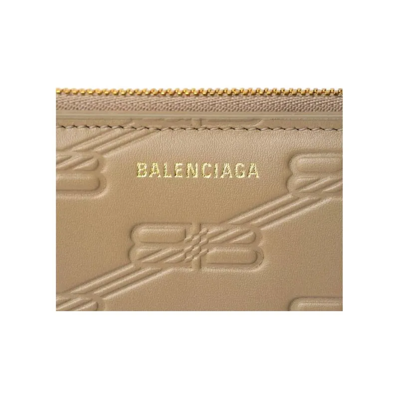 Balenciaga Calfskin Wallet Women's Taupe-5