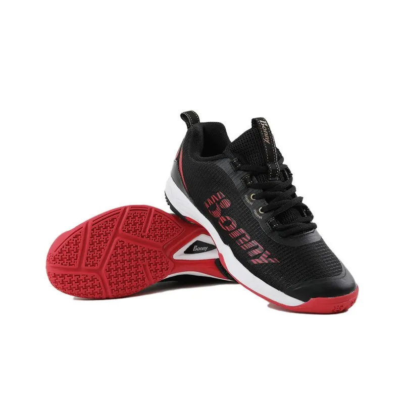BONNY Cushioned Slip Resistant Abrasion Resistant Low Top Badminton Shoes Men's Black-3