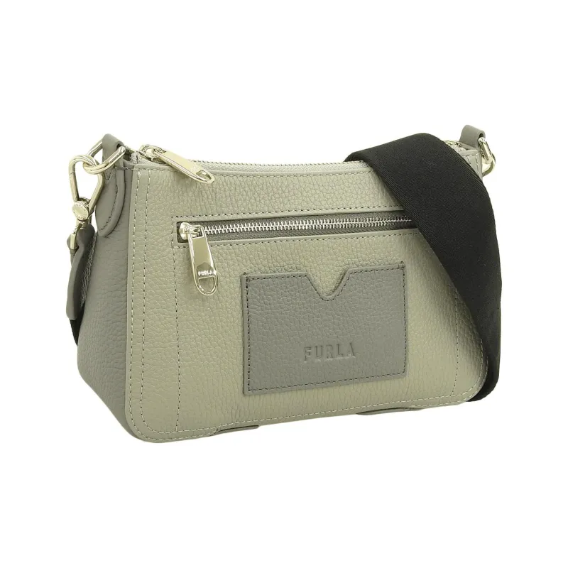 Furla Atena Leather Shoulder Bag, Crossbody Bag Women's Gray-1