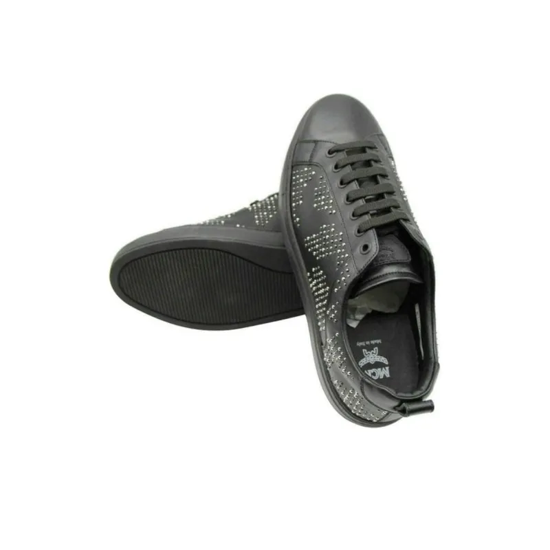MCM Low Top Skateboard Shoes Men's Black-5