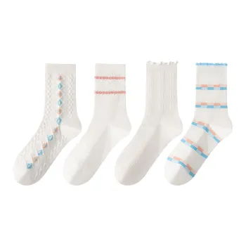 MIIOW Mid Calf Socks Women's 4 Pack