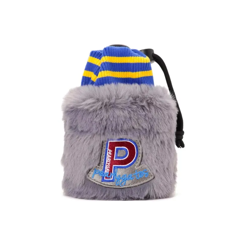 PEARLY GATES Logo appliqué Faux Fur Pouch-0