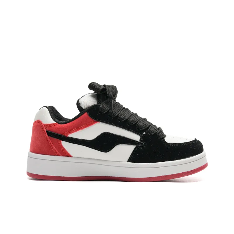 ALI THE FOX Anti Slip Wear Resistant Lightweight Breathable Low Top Skateboard Shoes Women's Black Red Box Included-2