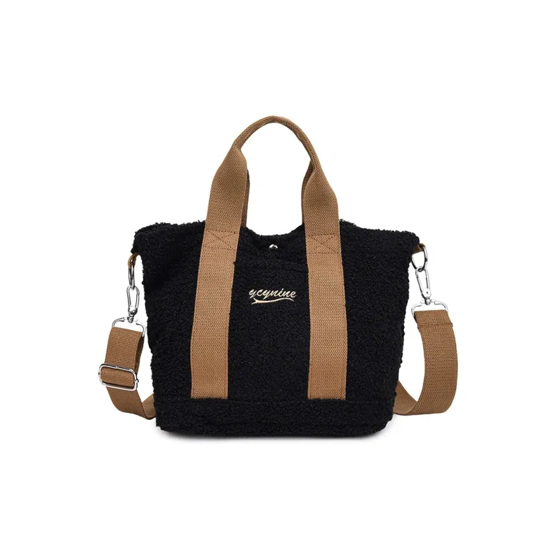 NOMK Faux Fur Shoulder Bag, Handbag Women's Black/Brown/Pink-8