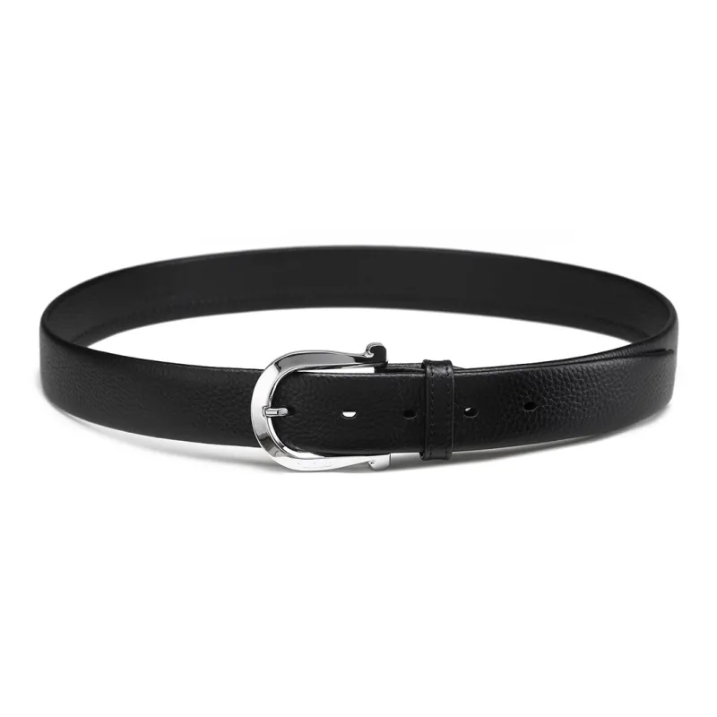 PIERRE CARDIN Cow Leather Belts Men's Black 3.4cm-2