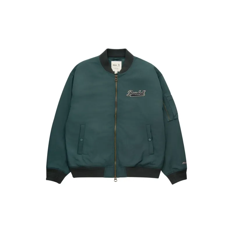 Mizuno Puffer Jacket Unisex Ball Court Green With Necklaces-1