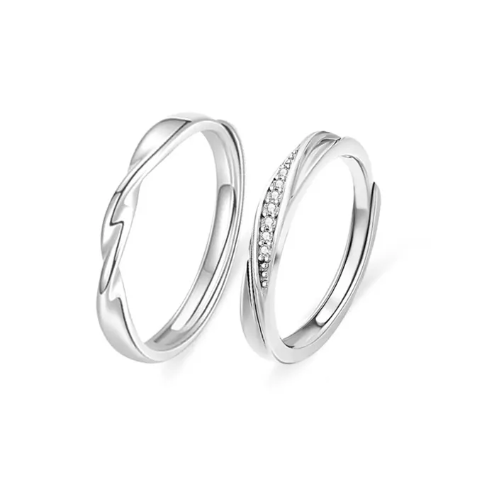 GLOIRE Zircon Rings Unisex Love Confession, Commute Versatility-3