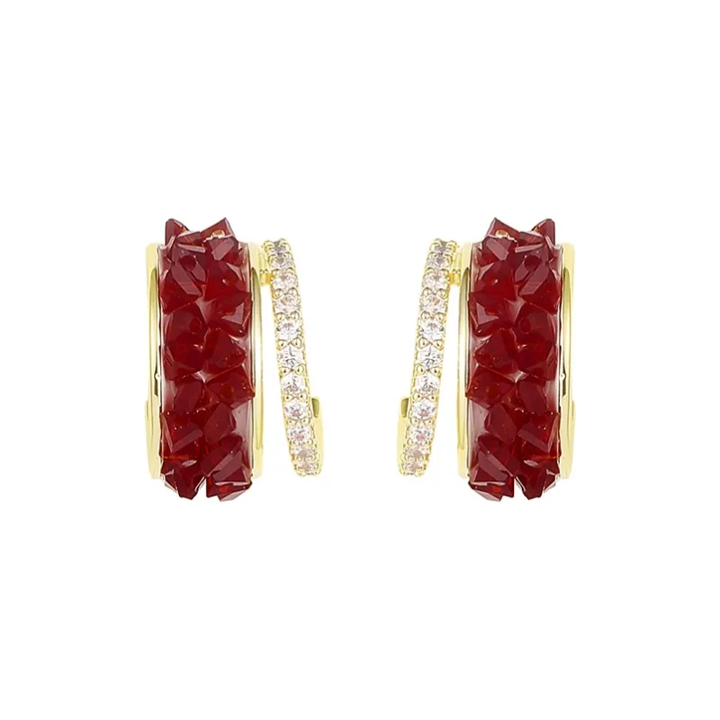 CAROMAY S925 Silver Stud Earrings Women's-0
