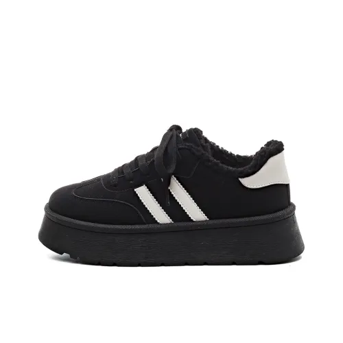 HUANQIU Warm Anti Slip And Wear Resistant Low Top Skateboard Shoes Women's Black