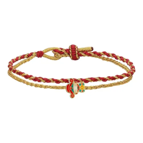 LOULANBOWUGUAN Fortune God Chinese Fashion Trend Cultural Creativity Design 999 Solid Gold Fixed Price Bracelets Unisex