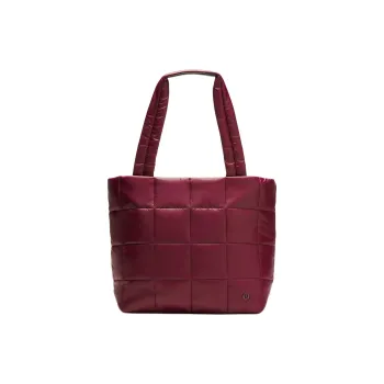 Lululemon Quilted Nylon Tote Bag Shopping Bag Handbag Regular Women's Deep Red