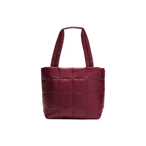 Lululemon Quilted Nylon Tote Bag Shopping Bag Handbag Regular Women's Deep Red