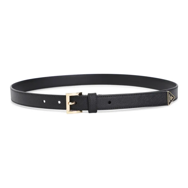 PRADA Saffiano Logo Engraved Belt-0