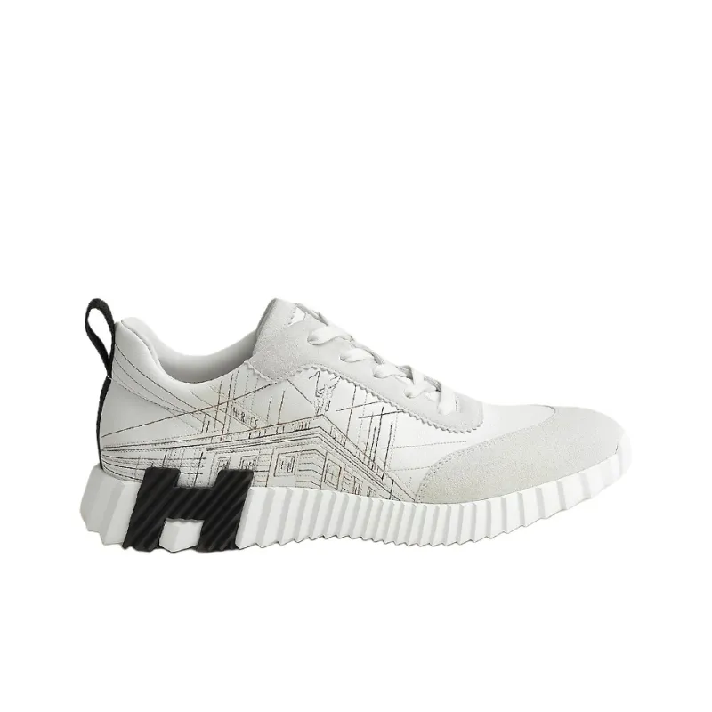 HERMES Bouncing Low Top Casual Shoes Men White-1