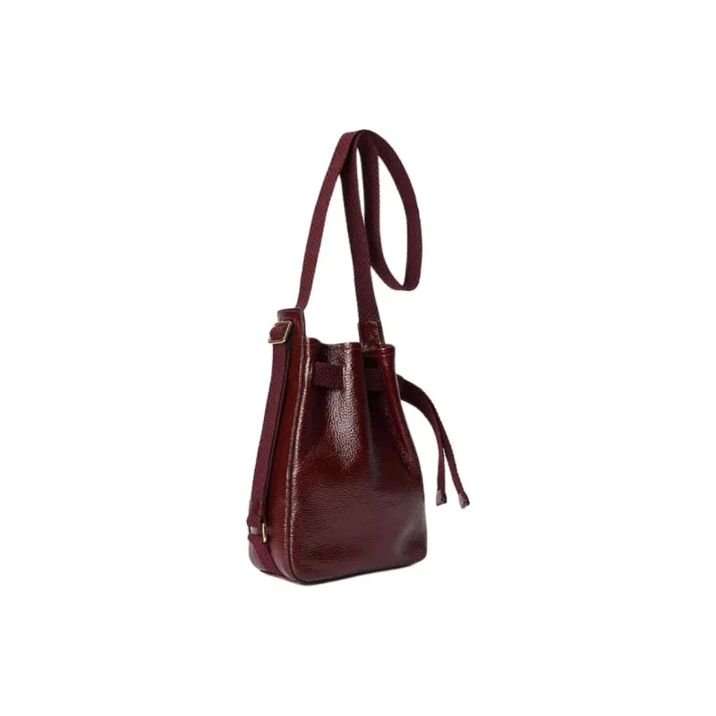 Ecco Cow Leather Bucket Bags Crossbody Bag Shoulder Bag Small Size Women's Dark Burgundy-1