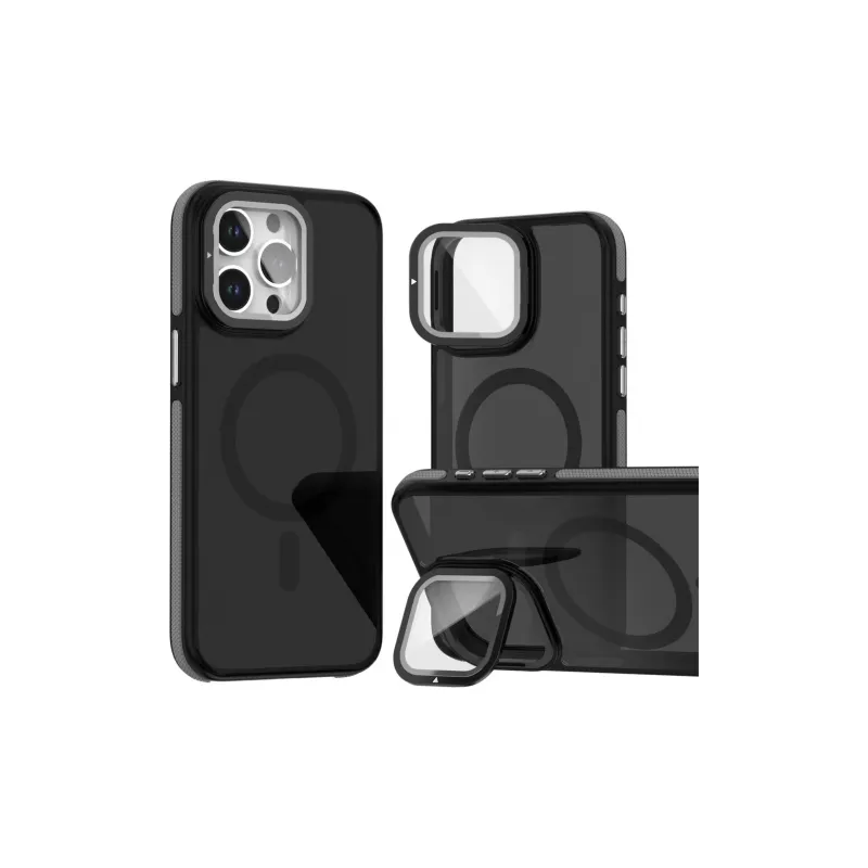 TXBX PC Material Two Tone Mist Pink Skin Feel Camera Cap Stand Case Compatibility With Apple 12/13/14/15/16 Collection-1