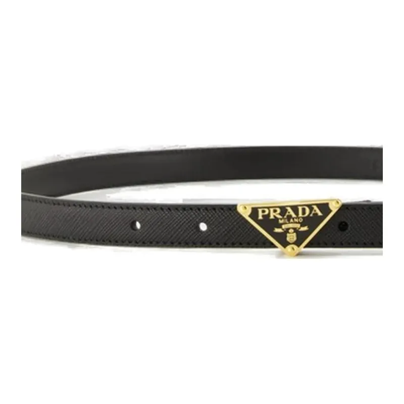 PRADA Triangle Logo Buckle Fastened Belt-2