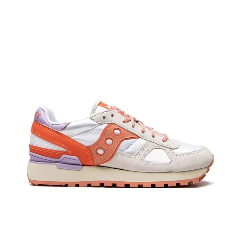 Saucony Shadow Original Anti-Slip Wear-Resistant Low-Top Running Shoes Women's White Orange-1