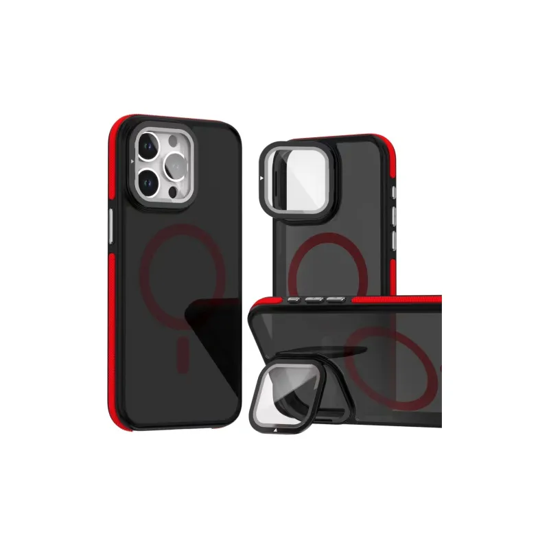 TXBX PC Material Two Tone Mist Pink Skin Feel Camera Cap Stand Case Compatibility With Apple 12/13/14/15/16 Collection-7