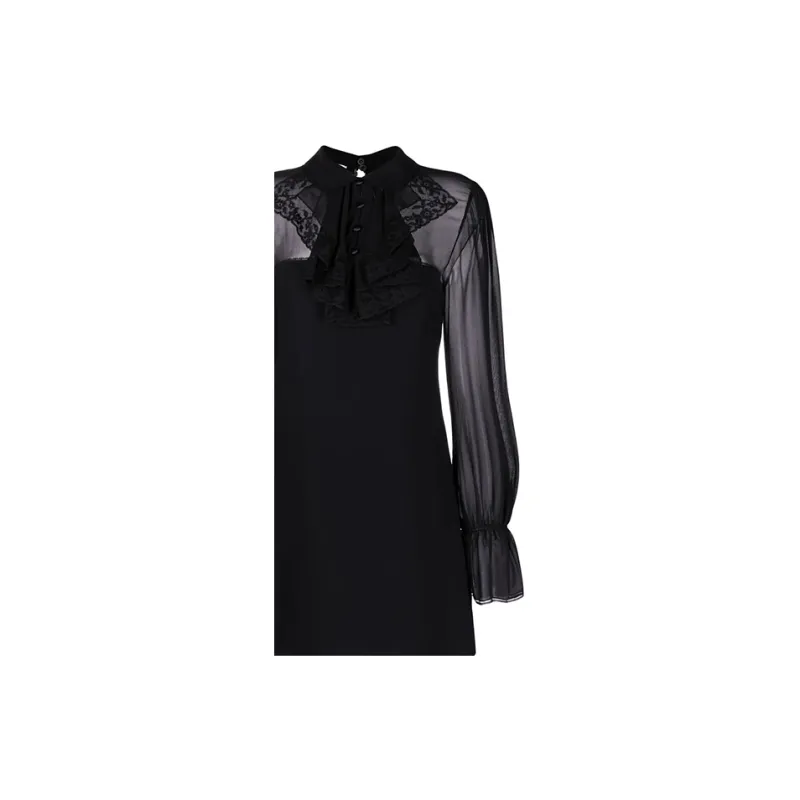 MIU MIU FW22 Long Sleeved Dress Women's Black-5