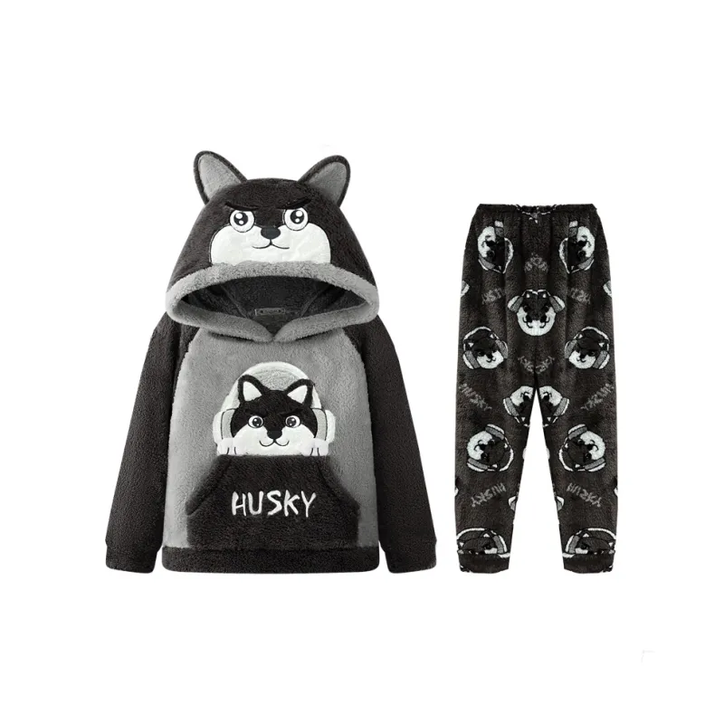 Qiao Ni Tong Pajama Set Fall Winter Style Men's Image Color-3