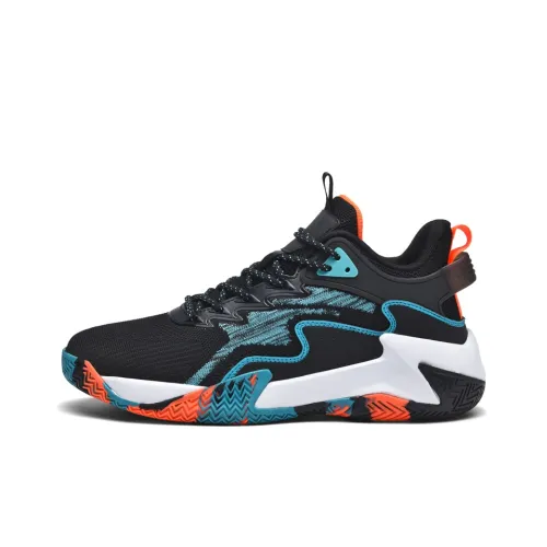 BIANSULONG Cushioning Lightweight Rebound High-Top Basketball Shoes Men's Black White