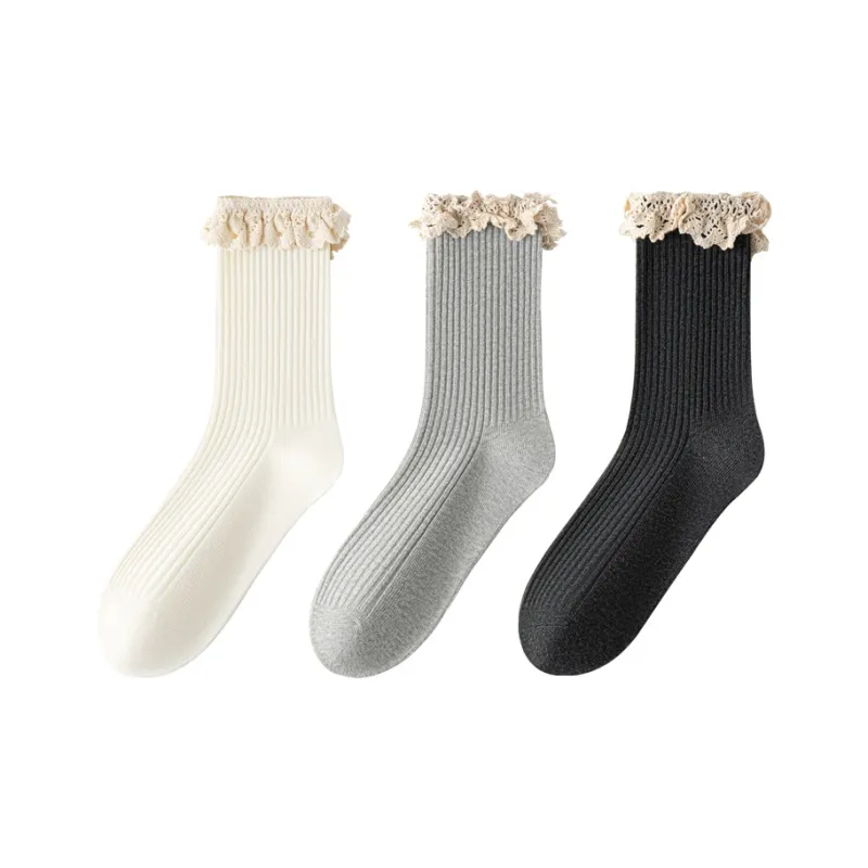 SHIWAJI Mid Calf Socks Women's 3 Pack-6