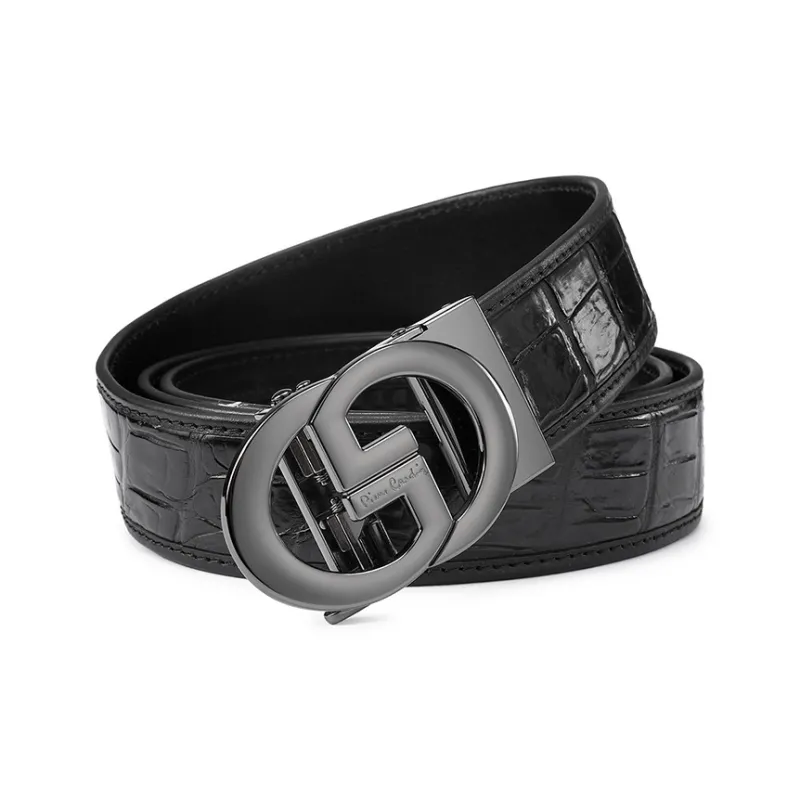PIERRE CARDIN Cultivated Crocodile Leather Belts Men's 3.6cm-1