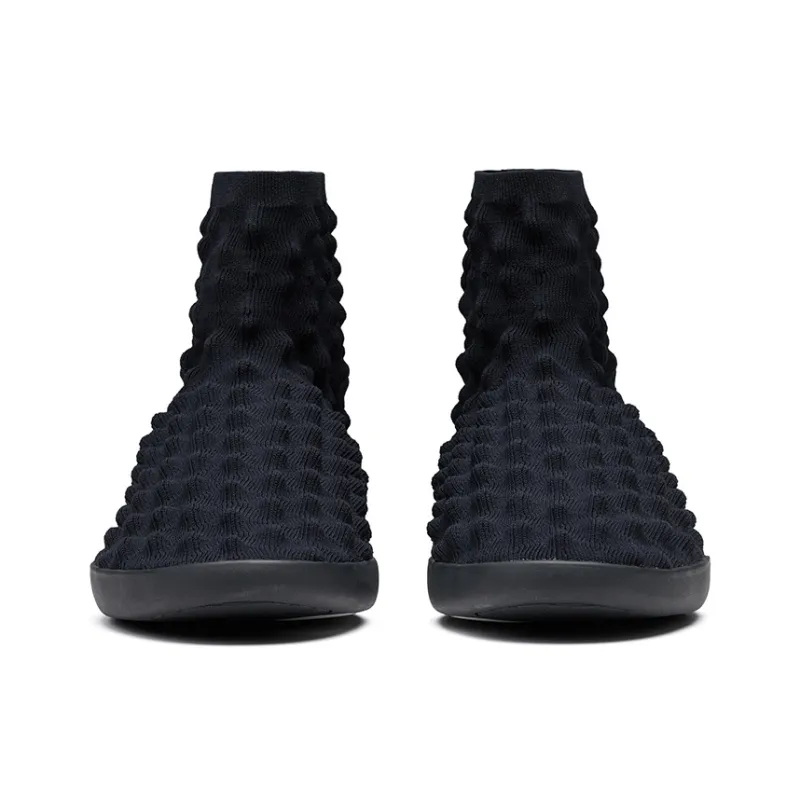 EQLZ EQUALIZER Lightweight Anti Slip High Top Casual Shoes Unisex Phantom Black-3