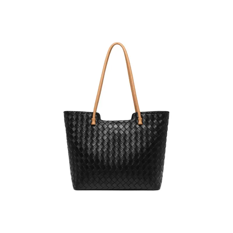 GELANNI Cow Leather Tote Bag Shoulder Bag Women's Black/Beige/Gray-0