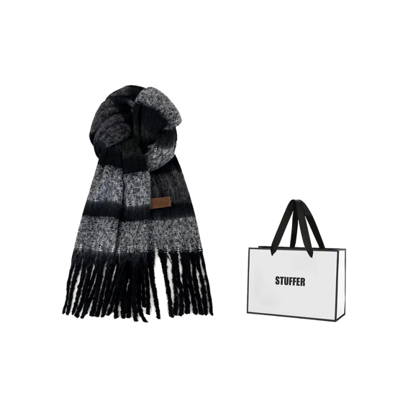 STUFFER Imitation Mohair Knit Scarves Unisex-9