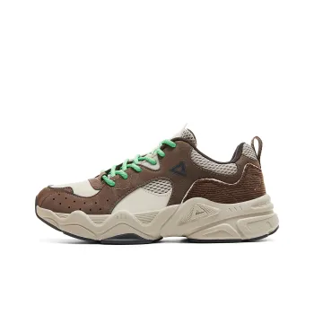 PEAK Lightweight Height Increasing Low Top Casual Shoes Men's Coffee Beige