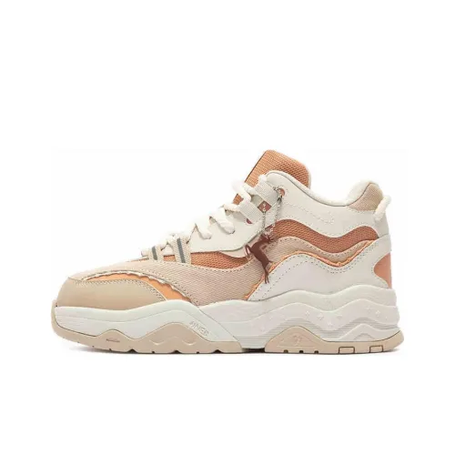 361° Taro Paste Warm Slip-Resistant High-Top Skateboard Shoes Women's Beige Orange