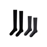 [2 Pack]Stress Relief over-The-Knee Socks+Calf Socks Gray
